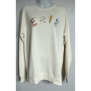 Erie Apparel Sweatshirt Women’s Size Medium Spell Out Floral Lake Vacation NEW